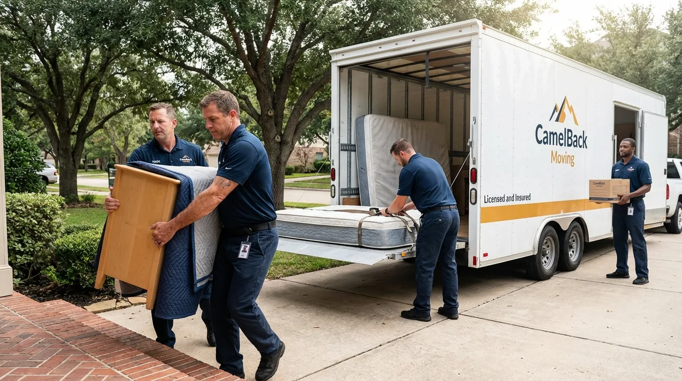 Crew loading residential truck for cross-state move from Grand Canyon, AZ