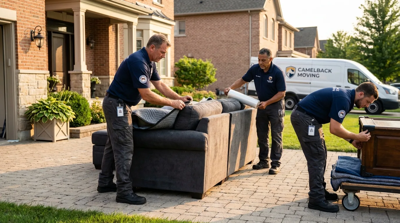 Large estate moving crew wrapping furniture in Grand Canyon, AZ